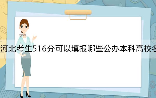 河北考生516分可以填报哪些公办本科高校名单?(供2025届高三考生参考)