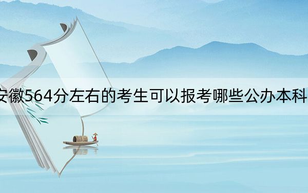安徽564分左右的考生可以报考哪些公办本科大学? 2024年有51所录取最低分564的大学