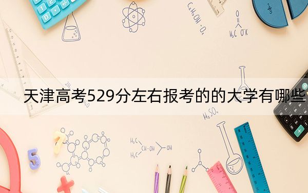 天津高考529分左右报考的的大学有哪些?(附带2022-2024年529录取大学名单)