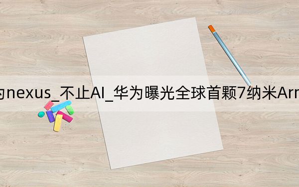 华为nexus_不止AI_华为曝光全球首颗7纳米Arm服务器芯片