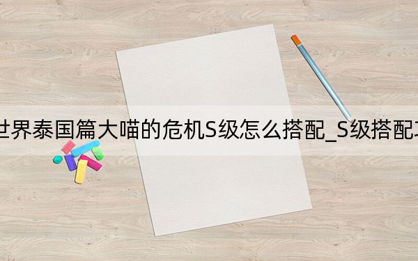暖暖环游世界泰国篇大喵的危机S级怎么搭配_S级搭配攻略 快吧手游