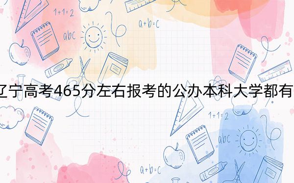 辽宁高考465分左右报考的公办本科大学都有哪些? 2024年高考有48所最低分在465左右的大学