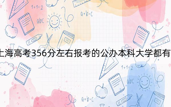 上海高考356分左右报考的公办本科大学都有哪些? 2024年高考有0所最低分在356左右的大学