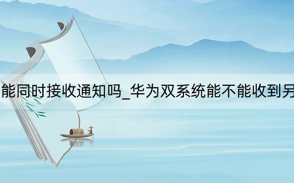 华为双系统不能同时接收通知吗_华为双系统能不能收到另一个系统的电话