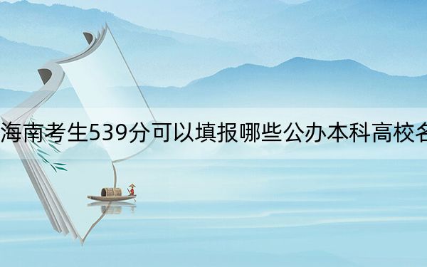 海南考生539分可以填报哪些公办本科高校名单？（附带2022-2024年539左右大学名单）