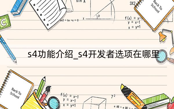 s4功能介绍_s4开发者选项在哪里