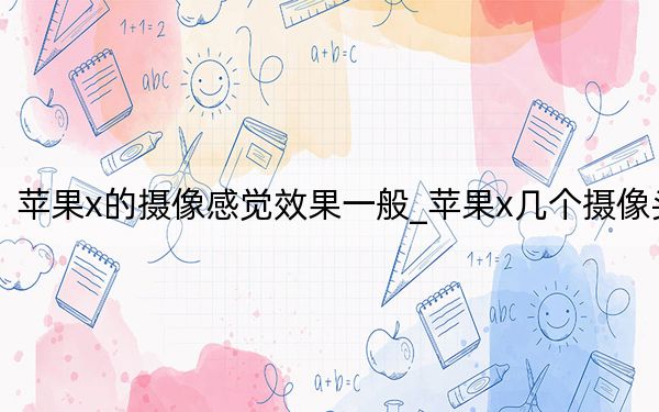 苹果x的摄像感觉效果一般_苹果x几个摄像头