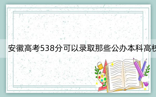 安徽高考538分可以录取那些公办本科高校?(附带2022-2024年538录取名单)