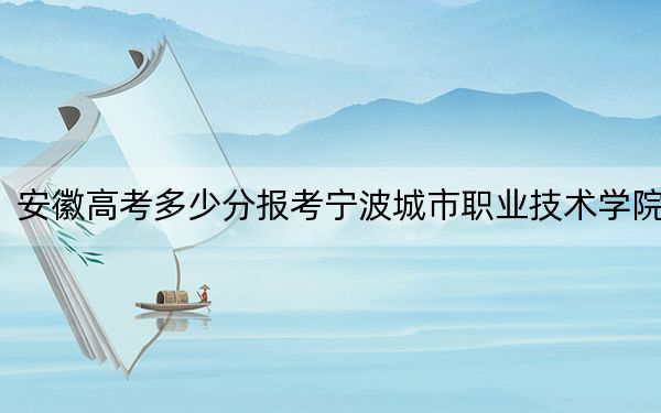 安徽高考多少分报考宁波城市职业技术学院?附2022-2024年最低录取分数线