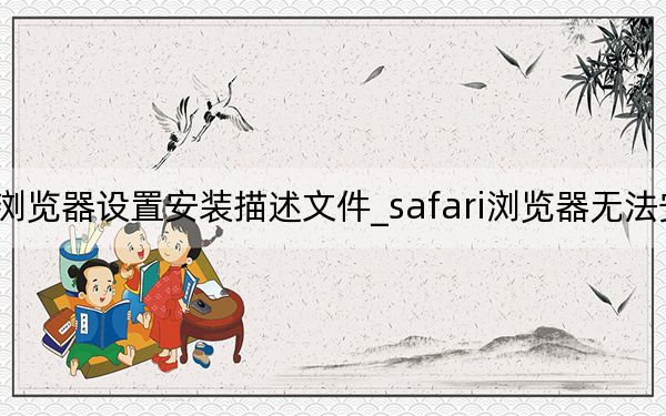 safari浏览器设置安装描述文件_safari浏览器无法安装描述文件