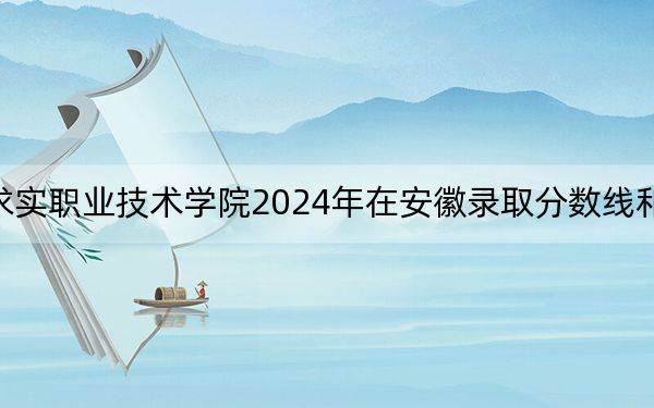 青岛求实职业技术学院2024年在安徽录取分数线和招生计划
