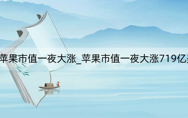 苹果市值一夜大涨_苹果市值一夜大涨719亿美元