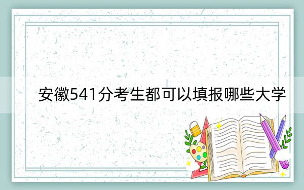安徽541分考生都可以填报哪些大学? 2025年高考可以填报61所大学
