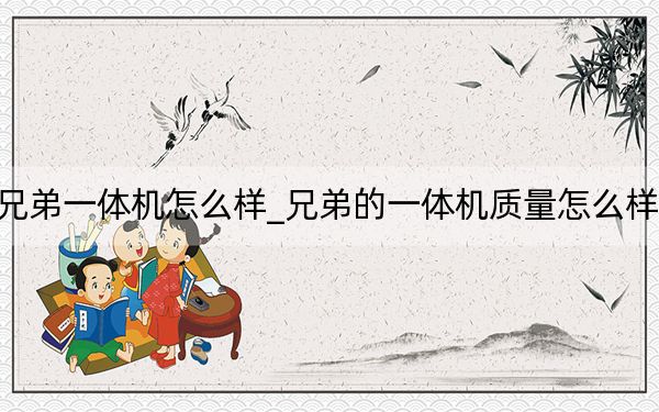 兄弟一体机怎么样_兄弟的一体机质量怎么样啊