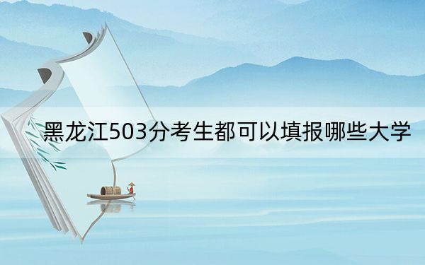 黑龙江503分考生都可以填报哪些大学?(附带2022-2024年503左右大学名单)
