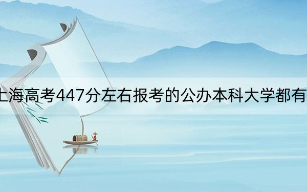 上海高考447分左右报考的公办本科大学都有哪些?