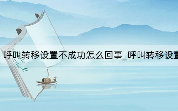 呼叫转移设置不成功怎么回事_呼叫转移设置