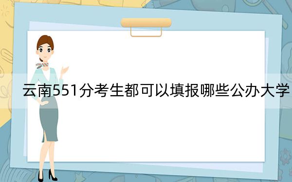 云南551分考生都可以填报哪些公办大学? 2024年一共录取25所大学